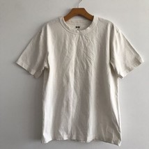 Uniqlo U T-Shirt M Cream Mens Crew Neck Short Sleeve Cotton  Basic Pullover  Top - £12.34 GBP