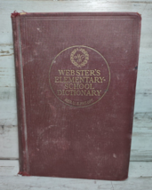 Webster&#39;s Elementary School Dictionary Antique Illustrated Book Hardcover 1914 - £7.09 GBP