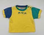 VTG 1990&#39;s Gymboree Yellow Blue Colorblock Embroidered Cars Shirt Newbor... - $24.99
