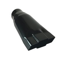 Exhaust Tip 3.00" Inlet 4.75" Outlet 9.00" Long W300-BK-BOWTIE-SS Chevy Black Bo - $44.50