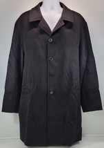 N) NAUTICA Men&#39;s Wool Black Coat Overcoat 46L Made in Italy - £38.91 GBP