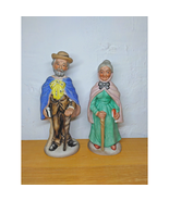 Old Man &amp; Woman w/ Walking Stick &amp; Book in Hand - Ceramic Crown Royal Ho... - $10.79 CAD