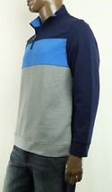 Mens Quarter Zip Fleece Sweatshirt Navy Blue Grey Size Medium CLUB ROOM $55 -NWT - £14.46 GBP