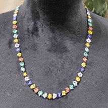 Womens Modern Fashion Multicolor Stones Beaded Floral Statment Collar Necklace - £20.29 GBP