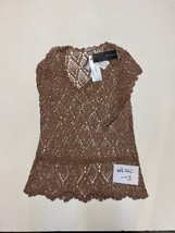 Marks &amp; Spencer Brown Hand Crocheted Tunic Top Uk 20 Plus (exp80) - £29.25 GBP