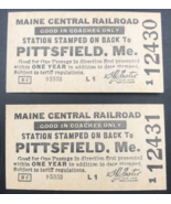 Lot of two (2) Vintage Maine Central Railroad MEC Pittsfield Coaches Ticket - £7.50 GBP