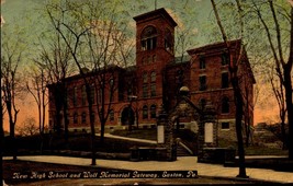 New High School and Wolf Memorial Gateway, Easton, Penn. PA 1912 postcard bk67 - £3.98 GBP