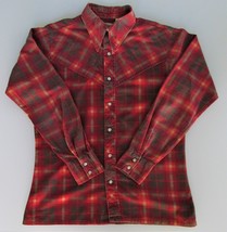 Bon Homme Vintage Men&#39;s Western Cotton Flannel Shirt Size Large - £19.18 GBP