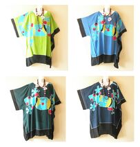 LG26 Gecko Hand Painted 38" Length Midi Kimono Dolman Women Abaya Dress ... - $29.90