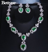 Bettyue Brand Charm Fashion Luxury Jewelry Sets AAA Zircon Green Geometric Flori - £28.51 GBP