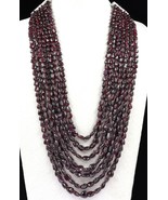 NATURAL GARNET BEADS PEAR CABOCHON 7 LINE 1185 CARATS GEMSTONE FASHION N... - $2,889.04 MXN