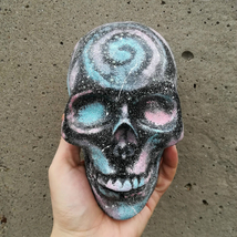 Birthday Skull Gift Space Art Human Skull Glow in the Dark Skull Sugar Calavera - £127.51 GBP