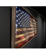 3D Wavy Wooden Rustic American Flag - $199.99+