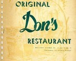 The Original Don&#39;s Restaurant Menu Military Highway San Juan Puerto Rico... - $44.64