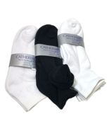 Catherines Ankle Socks Women 10-13 Low Cut White Black Solid 6 Pair Cott... - $14.85