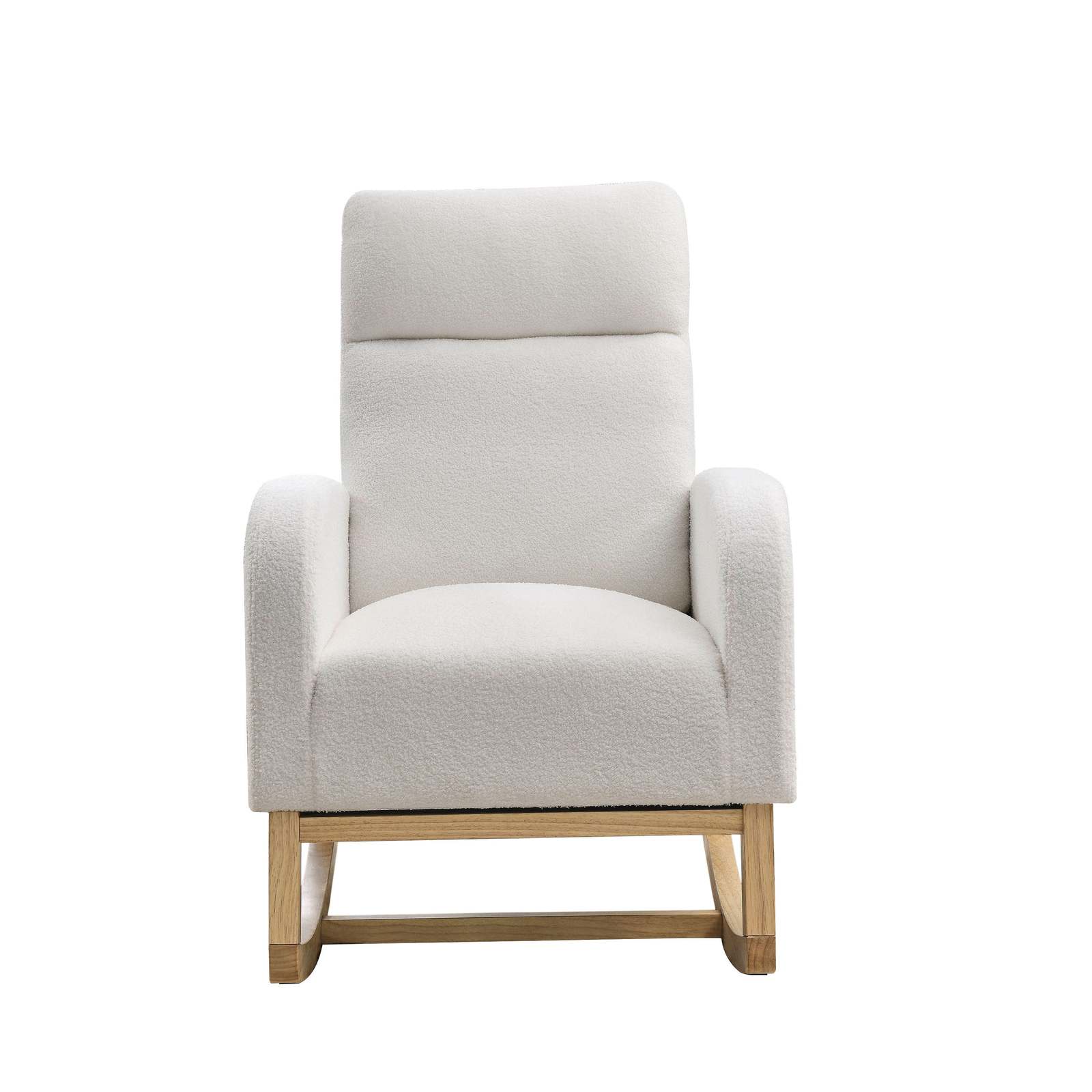 Welike Modern Accent High Back Living Room Lounge Rocking Chair, Ivory Item image 15