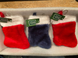 3 Small Christmas Stockings 2 Red &amp; 1 Blue 5.5" X 3.5" *NEW w/Tag* p2 - $10.99