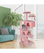 55&quot; Cat Tree Tower Grey/Beige/Blue/Brown Activity Center Playing House C... - $1,855.83 MXN