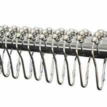 Shower Curtain Hooks Roller Ball Smooth Polished Silver Chrome Set of 12 - $165.89 MXN