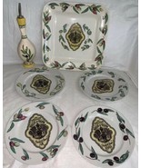 Rosanna Set 4 Olive Plates, Platter &amp; Oil Decanter Made In Italy Olives ... - £31.07 GBP