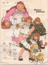 Vtg Childs Betsey Johnson Xmas 2 Lengths Dress Pinafore Bloomers Sew Pat... - $12.99