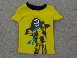The Childrens Place Pajama Shirt Boys Sz 2T Lime Screened Pirate Dog Top Onlyguc - £6.31 GBP