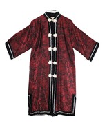 Vtg Joli Made Japan Silk Brocade Jacket Robe L Red Black Kimono Mandarin... - $918.76 MXN