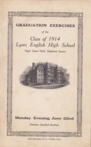 Lynn English High School, Massachusetts Class of 1914 Graduation Program - $15.75