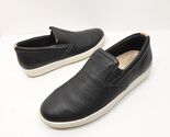 ECCO Women's Soft 7 Black Pebbled Leather Slip-On Sneakers Size 7-7.5 - $35.99