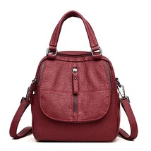  PU Leather Backpack Women Multifunction Shoulder Bookbags Crossbody Bag Cute Fa - £38.46 GBP