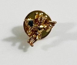 Gold Toned Angel Green GemStone Guardian Angel Lapel Pin - £7.78 GBP