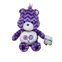 8&quot; Care Bears Share Bear Chevron Fun Purple Stuffed Animal Plush Toy New W Tag - £22.38 GBP