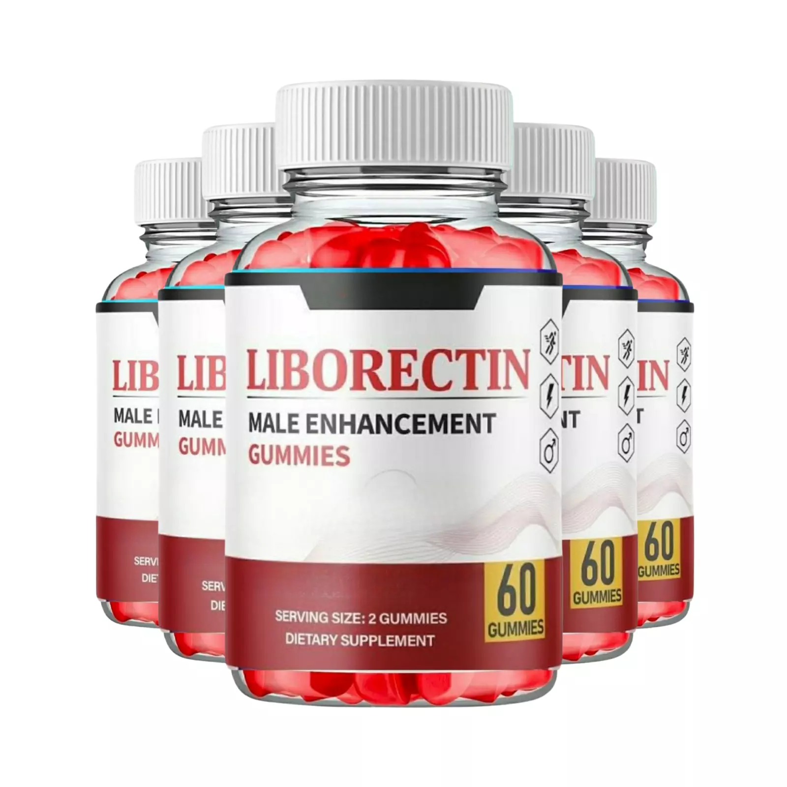 5-Pack Liborectin Male Gummies - Libo Rectin Male Support Gummies -300 G... - $110.90
