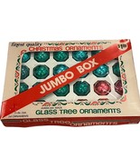 Vintage Jumbo Box Of 24 Glass Christmas Tree Ornaments 1&quot; Dia Red &amp; Green - $809.81 MXN
