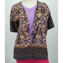 Liz Claiborne Petite Short Sleeve Open Front Cardigan Women&#39;s Size PS/PM... - $186.00 MXN