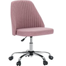 Compact Armless Fabric Swivel Desk Chair - Modern Cute Task Chair with W... - $1,309.12 MXN+