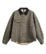 Men&#39;s Leopard Button Up Long Sleeve Jacket - $117.49