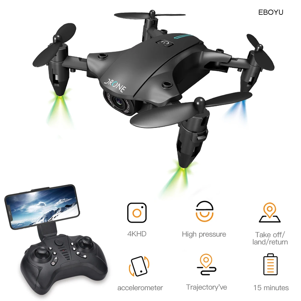 EBOYU H2 RC Drone 2.4G Foldable Drone Wifi FPV 4K HD Camera Remote Contr... - £32.17 GBP