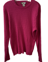 Carribean Joe Pullover Sweater Womens Size Large  Fushia Cable Knit Long... - £11.31 GBP