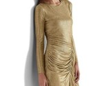 Lauren Ralph Lauren Side Ruch Solid Foil Lined Sheath Dress Size 10 Gold... - $74.79