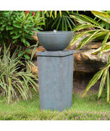 Zen Garden Water Fountain: 35.5&quot; Gray Polyresin - $6,720.75 MXN