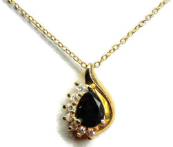 18&quot; Necklace Italy Gold Plated 925 Sterling Silver Simulated Cubic Zirconia - £38.93 GBP