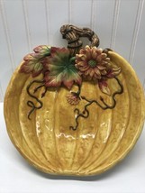 Fitz and Floyd large harvest heritage pumpkin bowl See Pictures 1 Tiny Chip - £101.96 GBP