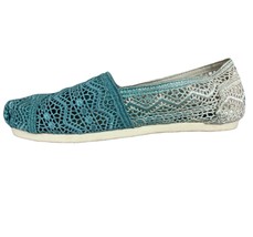 TOMS Alpagarta Crochet Flats Womens Size 5.5 Blue Ombre - £14.32 GBP