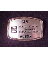 Reynolds Metals Safe Worker Belt Buckle, Longview, Washington, Wa - £5.46 GBP