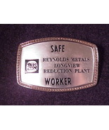 Reynolds Metals Safe Worker Belt Buckle, Longview, Washington, Wa - £5.23 GBP