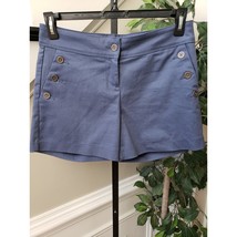 Isaac Mizrahi Navy Blue Button Shorts Size 4 Stylish Cotton Blend Summer... - $24.75