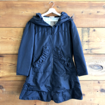 M - Prairie Underground Black Silky Ruched Hooded Cloak Jacket 0411AH - £59.94 GBP