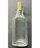 Vintage Empty Pharmacy Cork Top Clear Medicine Bottle Embossed Pour Here... - £7.94 GBP