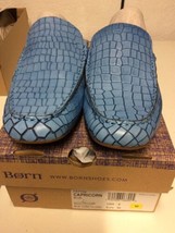 New BOC Born Capricorn Slip-on Blue Leather Shoes Crocodile Women&#39;s 8M Retired - £39.11 GBP